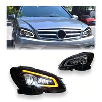 Nouvel ensemble de phares LED pour Classe C W204 2007-2014 C180/C200/C260 DRL séquentiel Projecteur Noir 12V