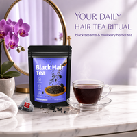 Sachets de thé noir 20 unités au sésame et à la mûre, supplément naturel végétalien à base de plantes, pour une tasse quotidienne, pur et classique