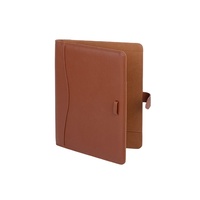 Carpeta Portafolio de Diseño Nuevo para Negocios, Funda para Cuaderno de Color Marrón, Portafolios de Cuero PU, Carpeta de Archivos A4