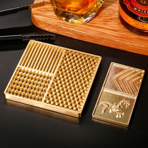 Bandeja de hielo de latón, placa para estampar cubos de hielo para whisky y cócteles, accesorios modernos para barman - Product Image 3