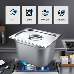 Khay đựng thức ăn bằng thép không gỉ kiểu EU <span class=keywords><strong>1</strong></span>/3 GN, khay đựng kem, khay <span class=keywords><strong>Gastronorm</strong></span> GN dùng cho nhà hàng thương mại - Product Image 2