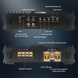 Công suất cao 1Ω <span class=keywords><strong>5000W</strong></span> lớp D xe khuếch đại woofer khuếch đại công suất với thiết kế tản nhiệt - Product Image 6