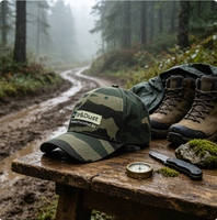 Gorra de béisbol con estampado de camuflaje, gorra de papá de sarga con parche bordado, gorra informal ajustable vintage para caza al aire libre para hombres
