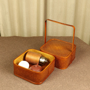 Double Layer Bamboo <b>Basket</b> Food Container Rectangle Multifunction Kitchen <b>Storage</b> Box Small <b>Large</b> Triple Layer - Product Image 2