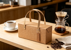 Long Eco-Friendly High-End Kraft Paper Handle Gift Box Thick Cardboard Fixed Metal Rivets Die Cut Design Four-Color Printing - Product Image 5