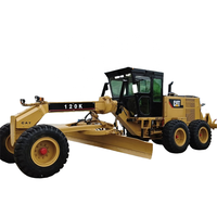 Niveleuse multifonction Caterpillar CAT120K 14 tonnes d'occasion, conforme EPA CE, niveleuse sur roues Cat140 avec pelle, moteur Cat C7 pour travaux de terrassement