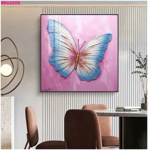Duvar sanatı el boyalı ünlü soyut güzel kelebek tuval yağlıboya satılık