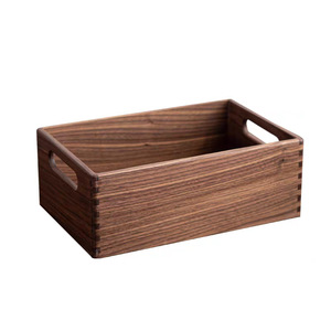Boîtes de rangement en bois de noyer noir pour bureaux, porte-stylos, boîtes à clés en bois massif pour entrée et boîtes de rangement pour cosmétiques. - Product Image 4