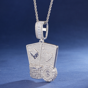 Ciondolo Hip Hop da Casinò Poker in Argento 925 con Moissanite Multicolore Iced Out, Charm per Gioielli da <span class=keywords><strong>Uomo</strong></span> - Product Image 5