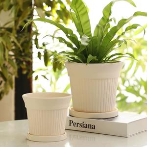 Macetas de Cerámica para Jardín Interior/Exterior, Macetas Modernas para Suculentas, Decoración para Balcón, Macetas Blancas de Terracota - Product Image 2