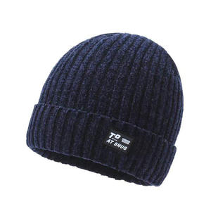 Gorro de invierno suave unisex al por mayor, gorro tejido acrílico con logotipo personalizado, gorros con puños - Product Image 1