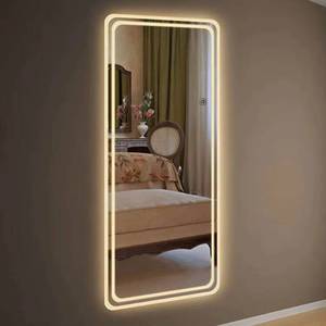 2025 Trending Custom Modern Frameless Glass Full-Length Body <b>LED</b> Dressing Mirror 40x150cm Size 3000K/4000K/6000K <b>Light</b> Colors - Product Image 1