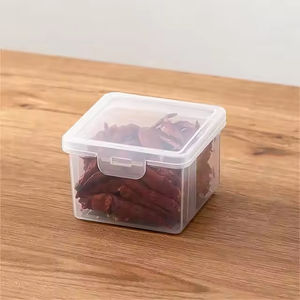 Caja de almacenamiento de cocina, cajas de condimentos, compartimento doble liso con tapa, tarro de sellado, caja organizadora de refrigerador para comida, fruta - Product Image 6