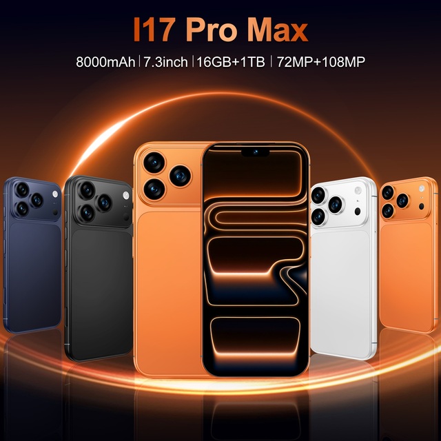 I17 Pro Max Smartphone Octa Core LTE 7.3 Inch Dynamic Island Display 16GB+1TB Dual SIM Face ID Accessories Budget