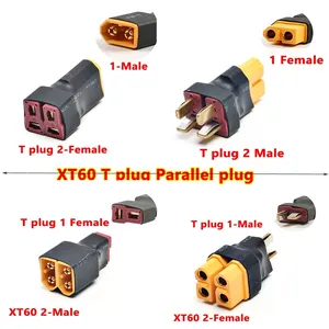 XT60 XT90 / T plug 2 Male to 1 Female / 1-Male to 2-Female Connector Parallel Adapter for Car Plane Heli Lipo Battery ESC
