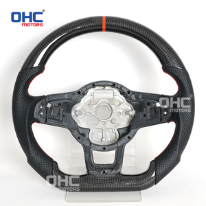 Volante LED de Fibra de Carbono Real para VW Mk7 Mk7.5 Golf <span class=keywords><strong>Gti</strong></span> Jetta <span class=keywords><strong>Polo</strong></span> 2015-2020 con Indicador LED Línea Roja/Azul (Envío desde Almacén en EE. UU.) - Product Image 4
