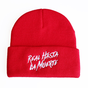 Topi rajut wol bordir huruf Hasta La Muerte asli tren Eropa dan Amerika Beanie topi rajut Hip-hop - Product Image 3