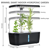 Système de culture hydroponique noir et blanc, jardin d'herbes aromatiques d'intérieur à 3/6/8/12 compartiments avec lumière de croissance LED pour la cuisine à domicile