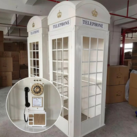 Cabine téléphonique vintage classique en métal, accessoire photo, support de messages pour mariage, cabine de livre d'or personnalisée, décoration de mariage
