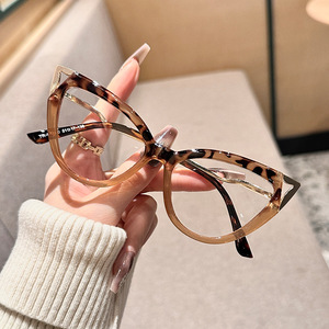 Mới hợp thời trang cổ điển rõ ràng Kính Cat Eye chống ánh sáng màu xanh Chặn kính mắt thời trang Kính đọc sách với Big khung - Product Image 3