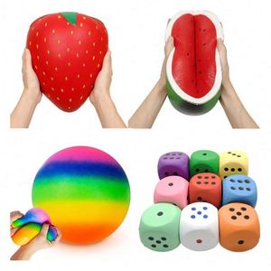 Kit de 12 jouets géants anti-stress en TPR écologique de haute qualité, animaux mignons, fruits, donuts, grande taille, certifiés CE - Product Image 1