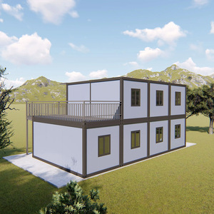 บ้านสำเร็จรูปแบบโมดูลาร์ 2 ชั้น สำหรับสำนักงาน ที่พักอาศัย โครงสร้างเหล็ก พร้อมระเบียง หน้าต่างนิรภัย เหมาะสำหรับใช้เป็นแคมป์ไซต์ - Product Image 2
