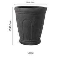Hitam antik ekstra besar Magnesium lumpur Pot bunga kayu merak Lily bambu pohon pisang ruang keluarga garden-plastik galvanis