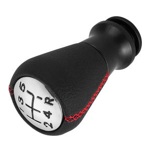 Poignée de levier de vitesse en cuir avec surpiqûres rouges, ergonomique, pour Peugeot Citroën - Product Image 4