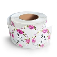 Papier d'impression personnalisé pour autocollants de fleurs, autocollants de remerciement, papier kraft pour autocollants de soutien à ma entreprise
