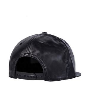 Sombrero de Hip Hop para hombre, versátil, de cuero negro, de ala plana, gorra de moda - Product Image 3