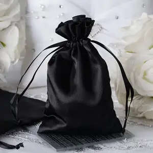 Hoge Kwaliteit Satin Koord Gift Pouch Voor Sieraden Kleding Verpakking Zijde Stofzak