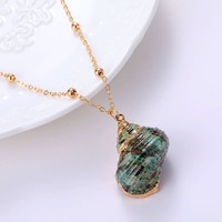Nouveau collier en coquillage de plage plaqué or, pendentif en forme de coquille, série océan, bijoux, collier en coquillage naturel véritable pour femmes