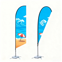 Extérieur Bali Bow Sail Flying Banner Swooper Promotion Impression Personnalisée Publicité Plage Aluminium Plume & Lame Réglable Drapeaux