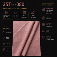 Tissu en laine double face tissé chaud pour manteaux et costumes de mode pour garçons/filles, coupe-vent et résistant à l'abrasion