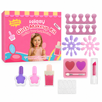 Coffret Maquillage Enfant Wiieey – Kit Cosmétique Fille pour Jeu d'Imitation (Rouge à Lèvres, Fard à Paupières, Vernis à Ongles, Huile à Lèvres) – Vente en Gros Marque Privée