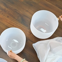 Bols chantants en quartz givré Jinfang, taille moyenne à grande (22-28 pouces), pour la guérison sonore et le chant