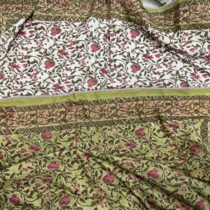 Dohar en coton biologique fait main très demandé, réversible, à motifs floraux, taille King/Queen, respirant, doux, écologique, lavable - Product Image 5