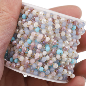 Chuỗ<span class=keywords><strong>i</strong></span> Đính Cườm Thủy Tinh Nhiều Màu Kim Cương Vàng Pha Lê Thép Không Gỉ Không Xỉn Màu Thờ<span class=keywords><strong>i</strong></span> Trang Cho Nữ Vòng Tay Phụ Kiện Vòng Cổ - Product Image 3