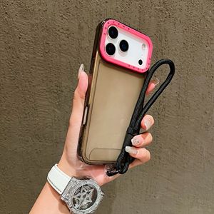 Nuova <span class=keywords><strong>Cover</strong></span> <span class=keywords><strong>Trasparente</strong></span> alla Moda con Colori a Blocchi per <span class=keywords><strong>iPhone</strong></span> 17 Air 16 15 14 13 <span class=keywords><strong>12</strong></span> <span class=keywords><strong>Pro</strong></span> <span class=keywords><strong>Max</strong></span> con Cordino da Polso e Protezione Posteriore - Product Image 2