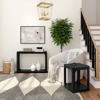 Table console à cadre ouvert noir mat de 46,5 pouces