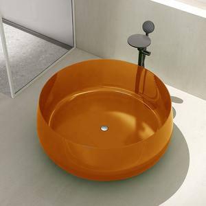 שקוף שרף אמבטיה בצבע קריסטל זכוכית ביתי עצמאי קטן שטוח דק קצה אווז מעגל עגול אמבטיה - Product Image 3