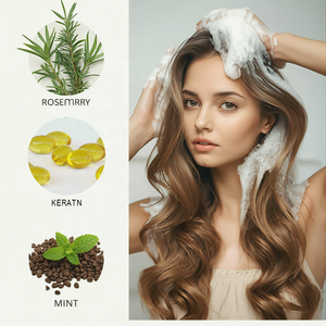 Maschera Riparatrice per Capelli a Marchio Privato, Nutriente Naturale, Lisciante per il Cuoio Capelluto, Anti-Crespo, Senza Solfati, con Menta, Rosmarino e Cheratina - Product Image 6