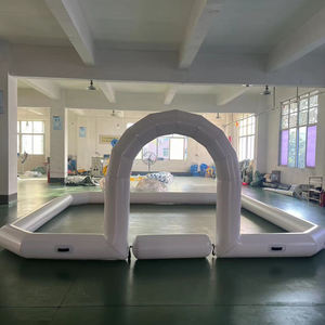 16.5x 16.5ft Blanc Commercial PVC Enfants Gonflables Go Karts Piste <span class=keywords><strong>De</strong></span> Course Intérieur Extérieur Enfants Autos tamponneuses Arène Gonflable Avec <span class=keywords><strong>Arche</strong></span> - Product Image 2