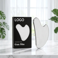Rouleau facial et Gua Sha en acier inoxydable avec logo personnalisé, outil de soin pour le visage, sculpture du visage, soin de la peau, anti-âge, lifting, auto-soin