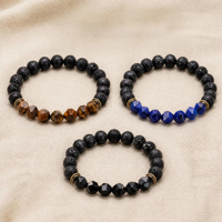 Bracelet en pierre de lave œil de tigre facetté pour hommes et femmes, bracelet en pierre naturelle fait à la main, bijoux en cristal de guérison
