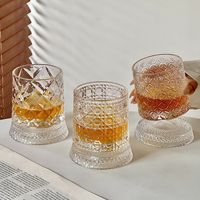 Verre à whisky et à vin rotatif au design moderne, le plus vendu, avec rangement intégré, verre à shot gravé de luxe pour bars et soirées