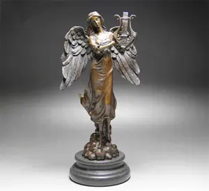 Estatua de latón con brazos abiertos, escultura de latón de la era de bronce