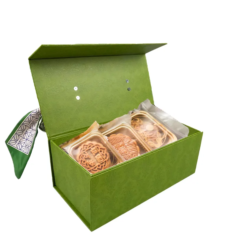 Ooncake-Caja de regalo con asa de Aro para galletas, paquete de regalo con cinta magnética de impresión personalizada