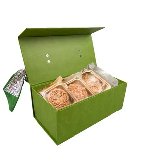 月饼礼品盒谢意包手提袋箍柄饼干礼品包定制印刷磁性丝带礼品盒
