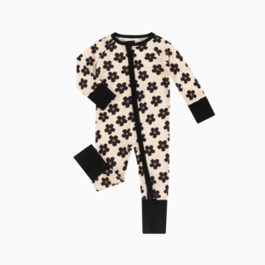 Miozing Sac de couchage pour bébé en bambou biologique, imprimé fleurs noires, style décontracté chic, en stock, Combinaison pour bébé, Vente en gros - Product Image 2
